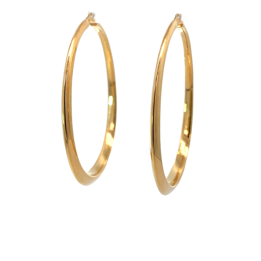 Extra-large oval earrings crafted from solid gold
