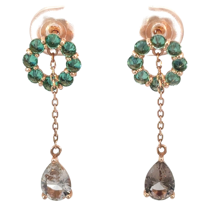 Elegant 14k rose gold drop earrings with high-polish finish