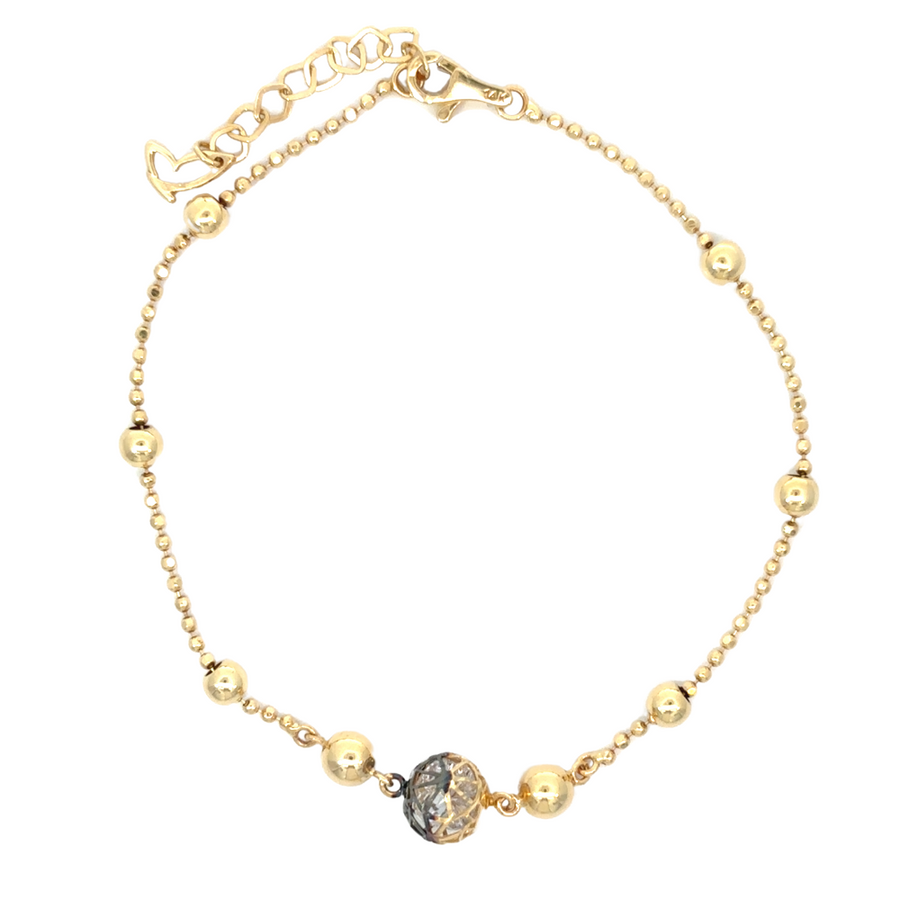 14k two-tone gold bracelet for women adjustable size