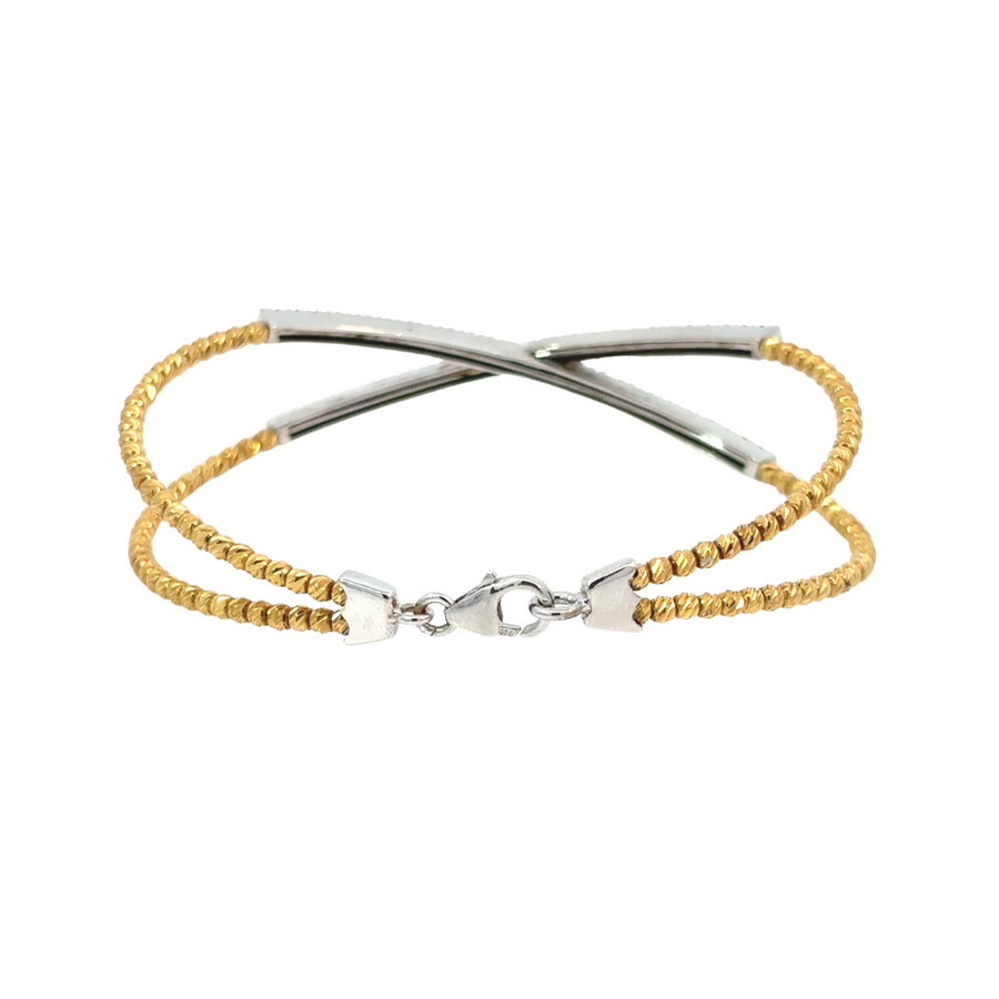 Diamond-accented two-tone bracelet in luxury setting