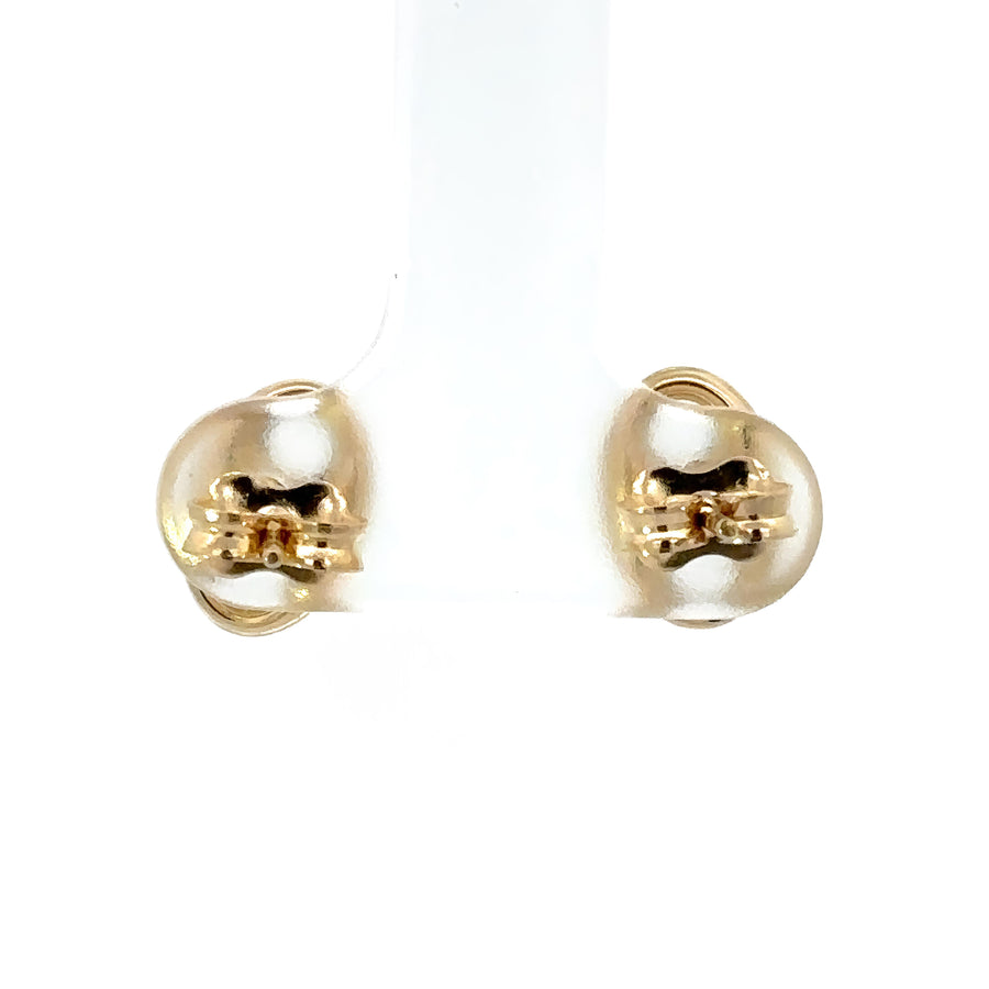 Modern women’s earrings featuring two-tone 14k gold