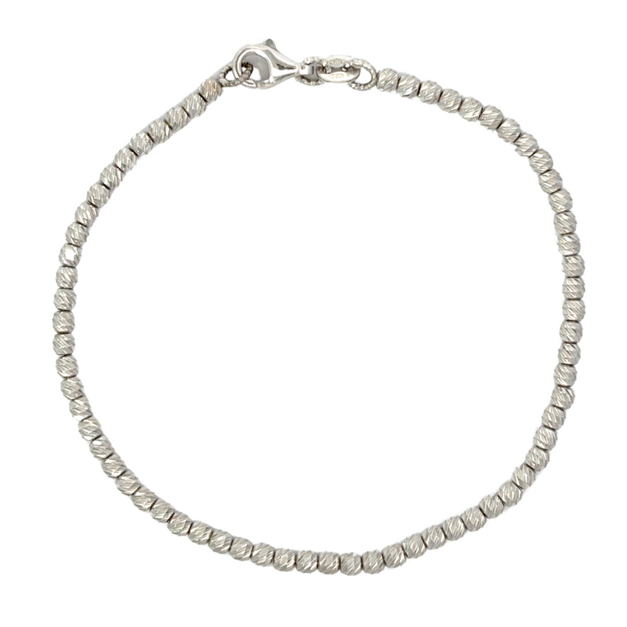 14k white gold unisex bracelet on white background