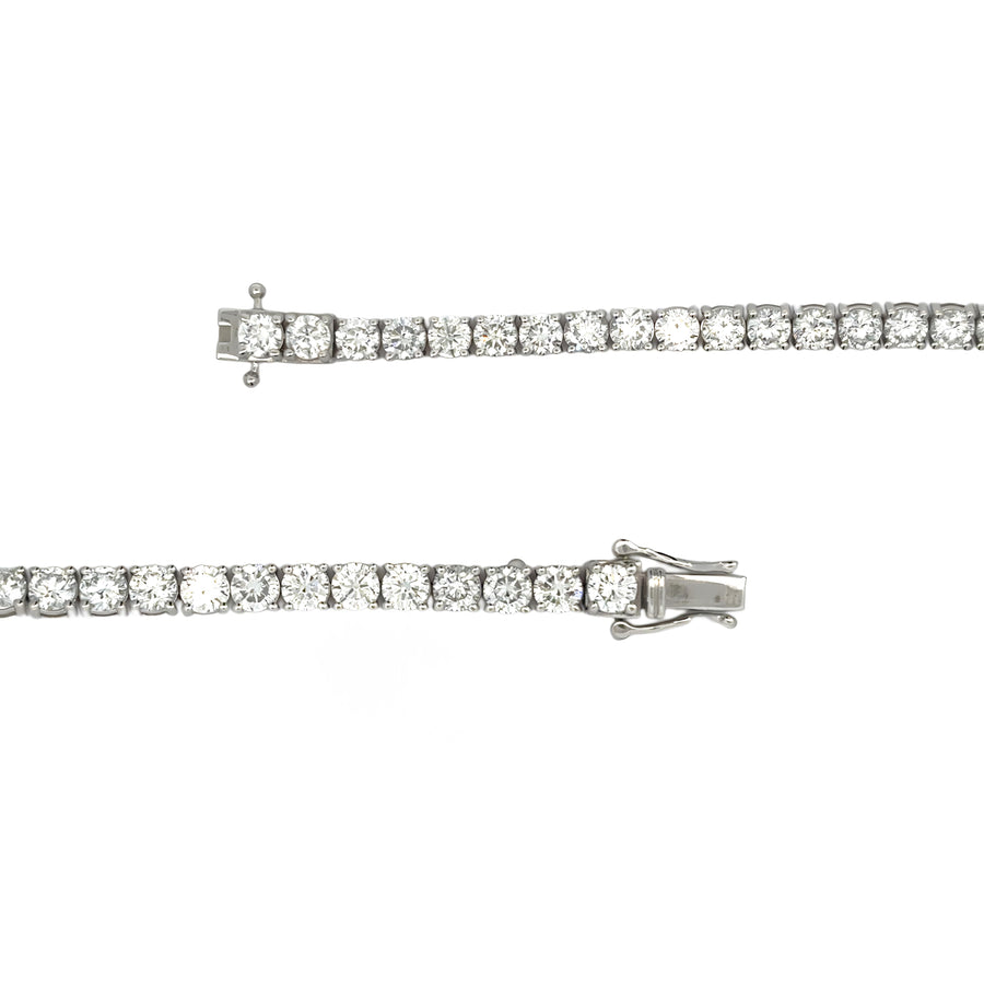 Side view of lab diamond bracelet showing elegant sparkle