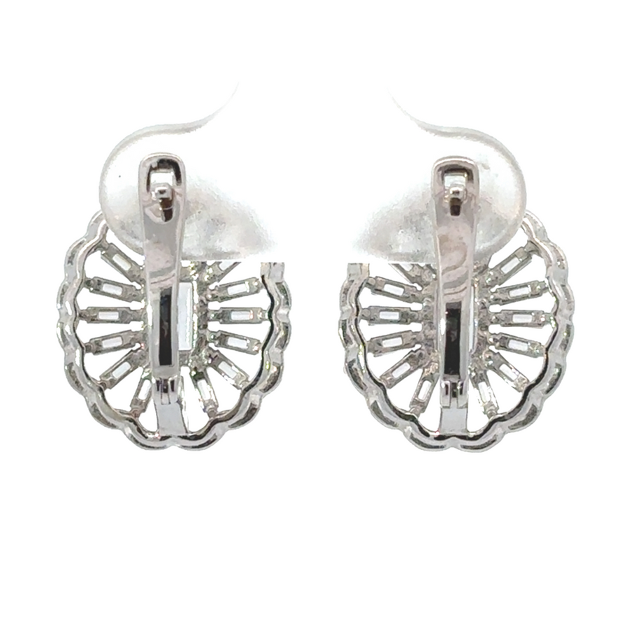 Classic 14k white gold earrings with sleek and sophisticated design