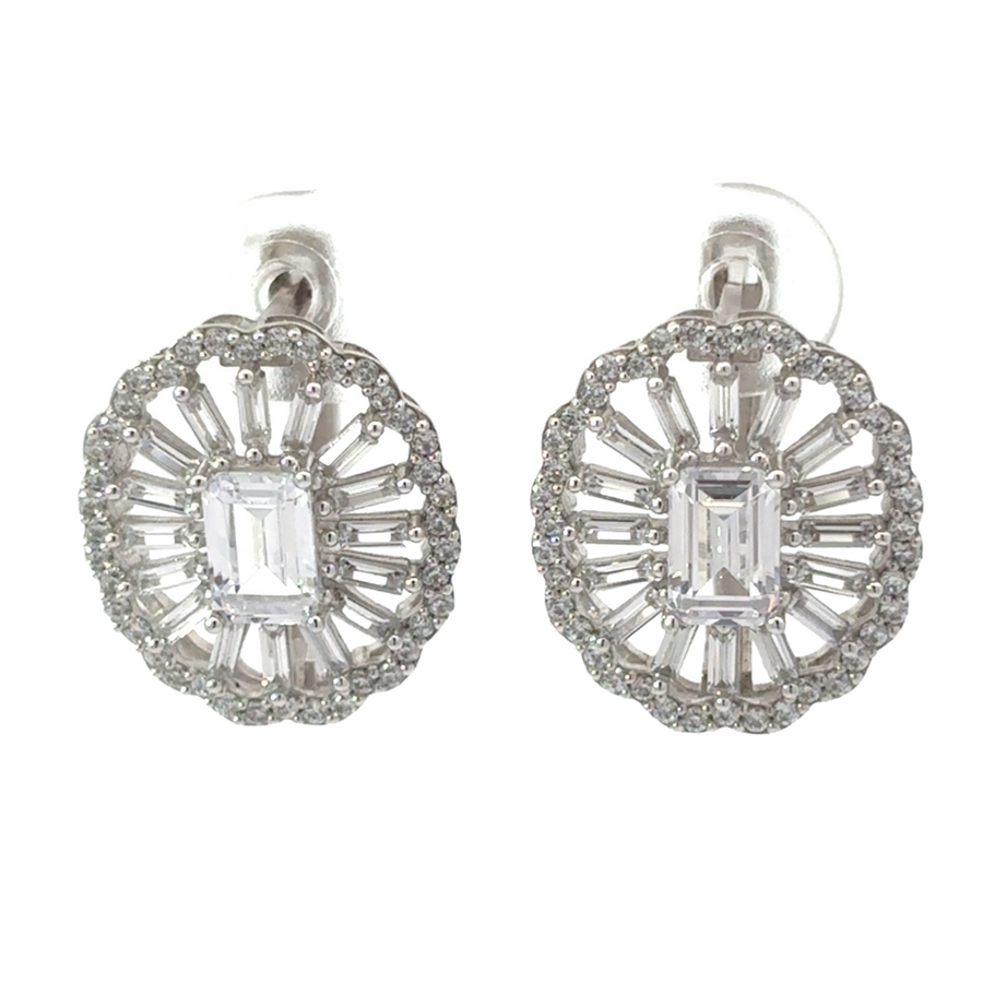 Elegant 14k white gold earrings with high-polish finish