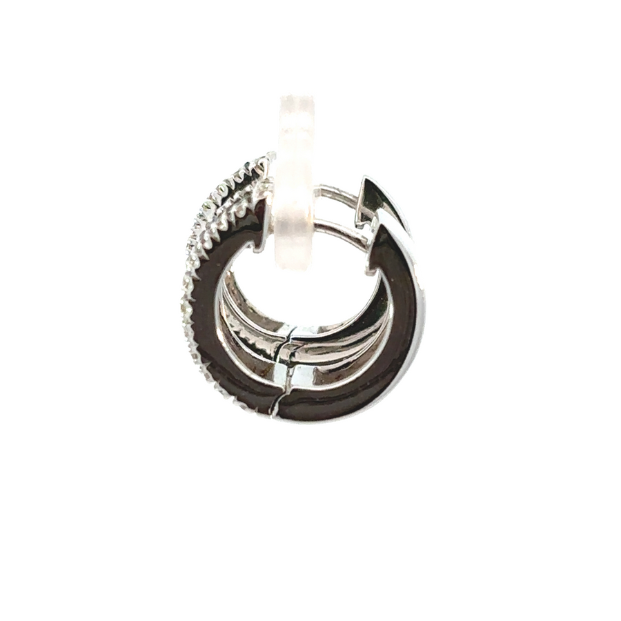 Elegant women’s earrings in 14k white gold with 0.29 ct diamonds
