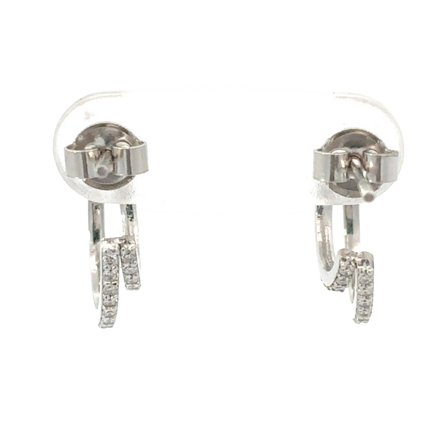 Luxury 14k White Gold Earrings with 0.49 CT of Diamonds
