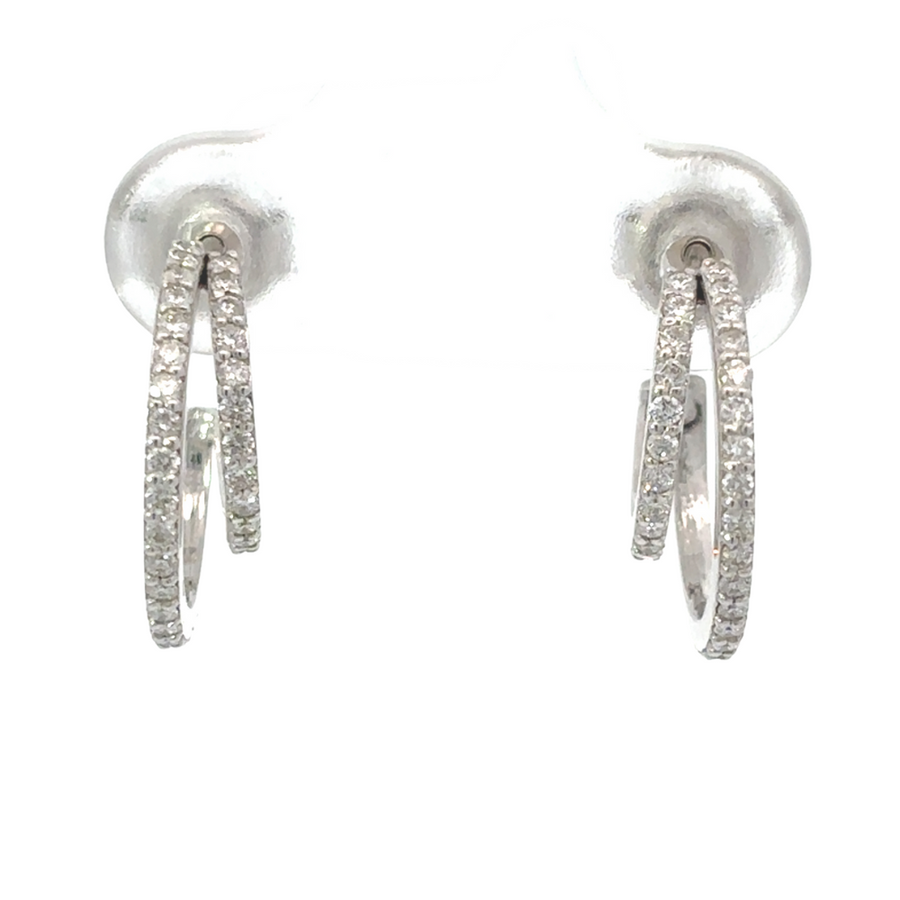 14k White Gold Earrings with 0.49 CT of Brilliant-Cut Diamonds