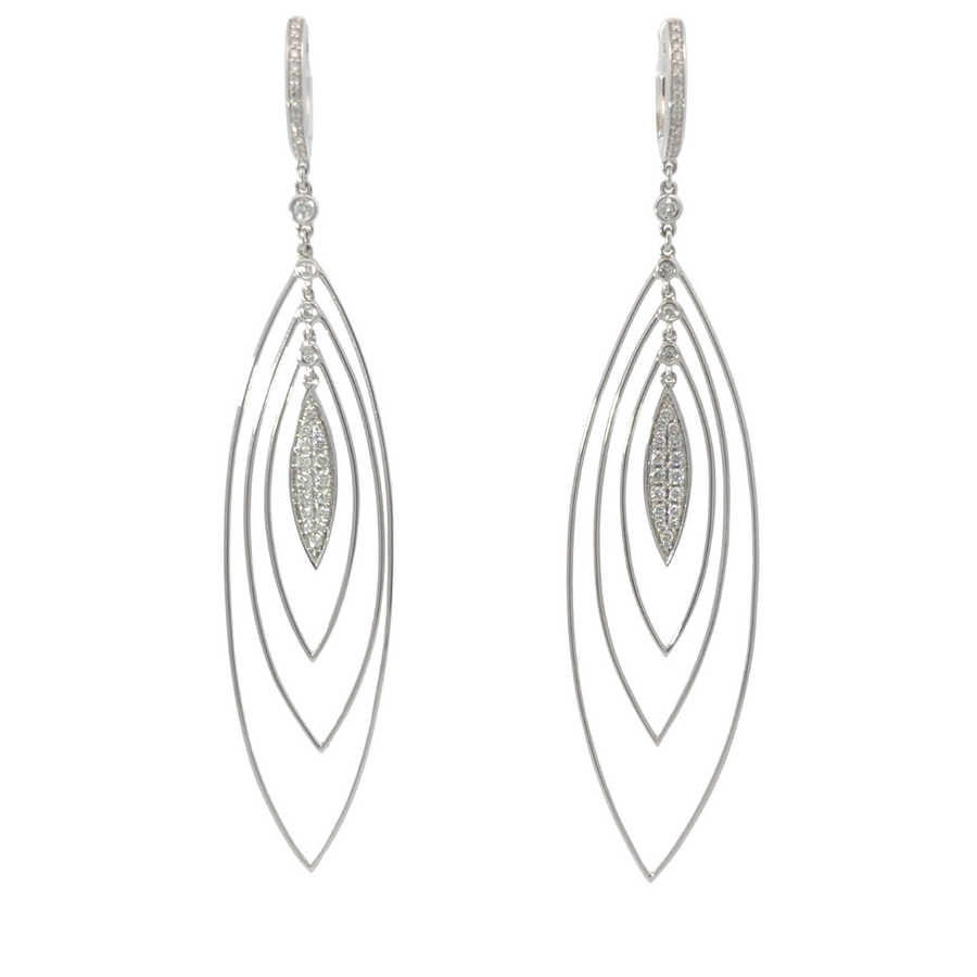 14k white gold earrings with diamond accents