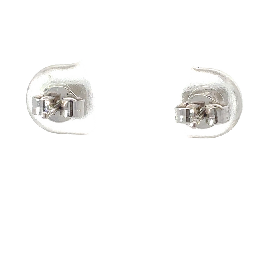 Gift box presentation of 14k white gold diamond earrings for women