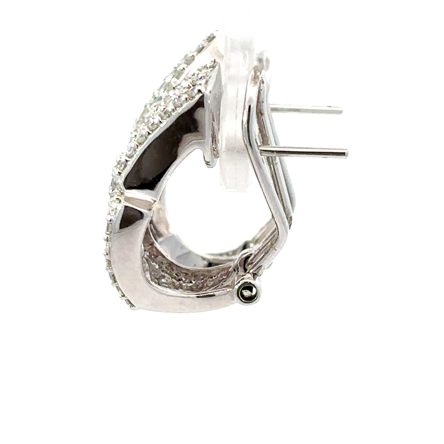 Elegant minimalist diamond earrings crafted from 14k white gold