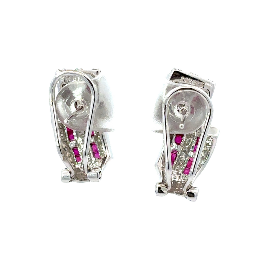 Women’s versatile 14k white gold earrings with diamonds