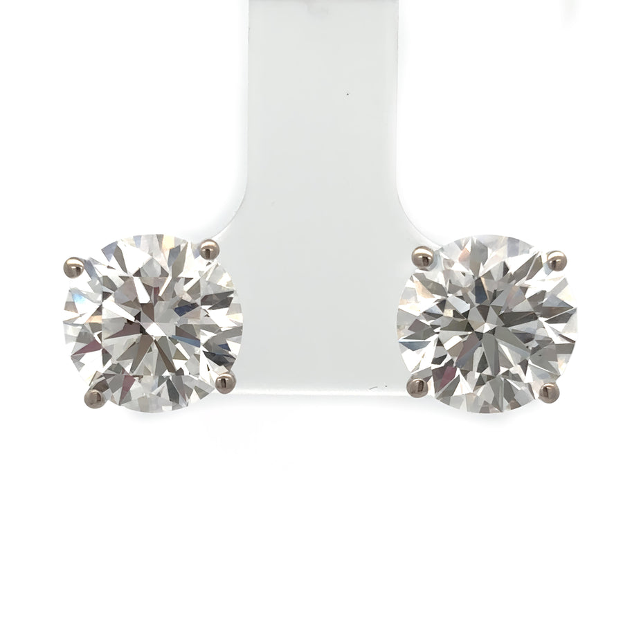 14k white gold earrings with lab-grown diamonds