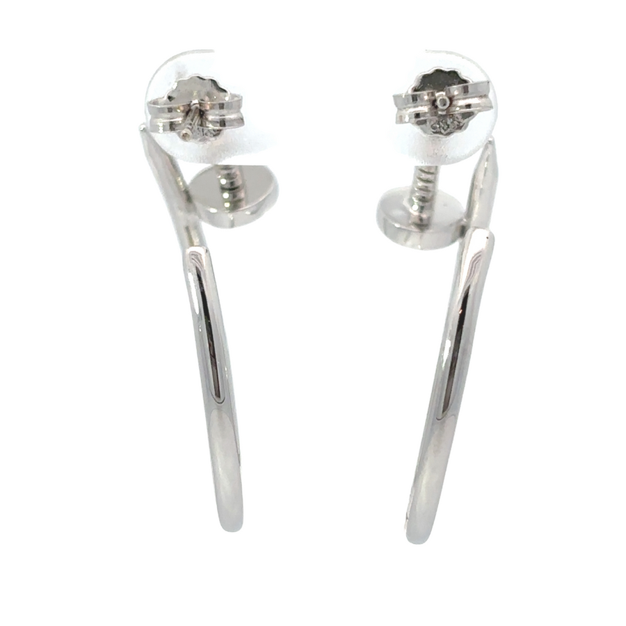 Timeless 14k white gold medium argolla hoop earrings for women