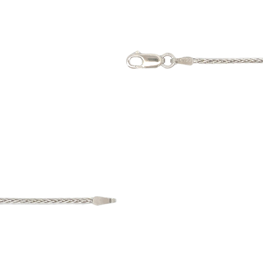 Elegant unisex necklace in high-shine 14k white gold