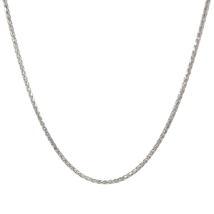 14k white gold necklace unisex design close-up