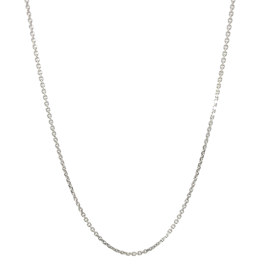 Model wearing 22-inch 14k white gold necklace for men and women