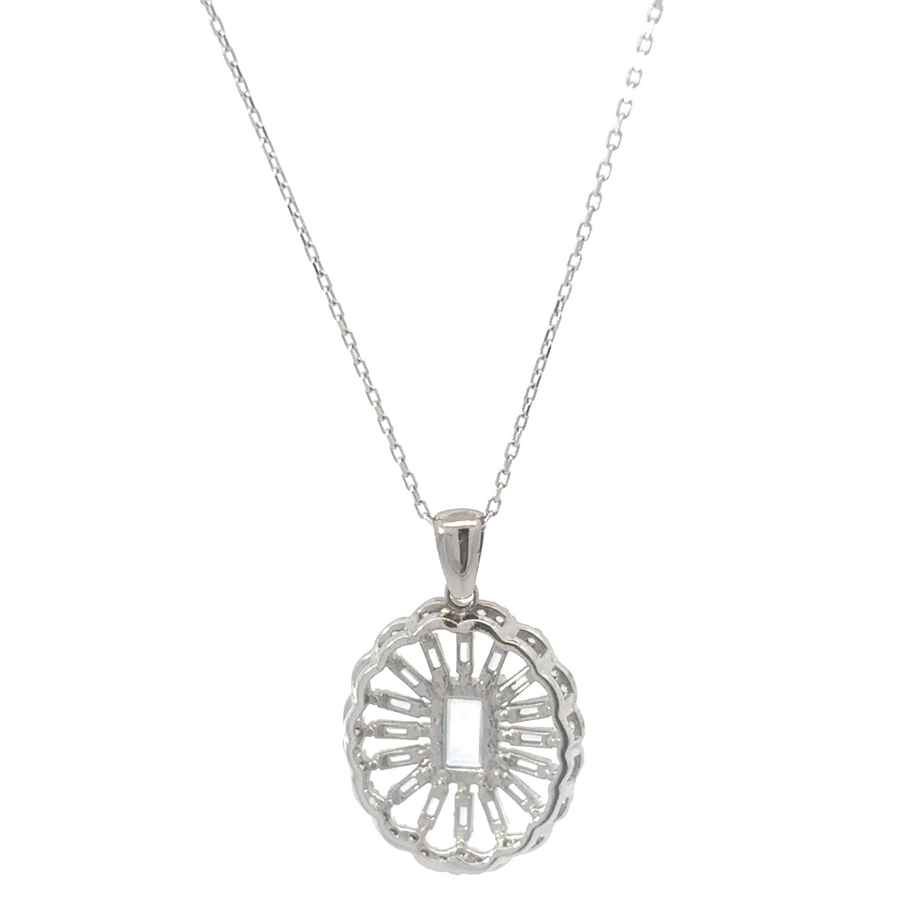 Elegant women’s necklace with CZ set in 14k white gold