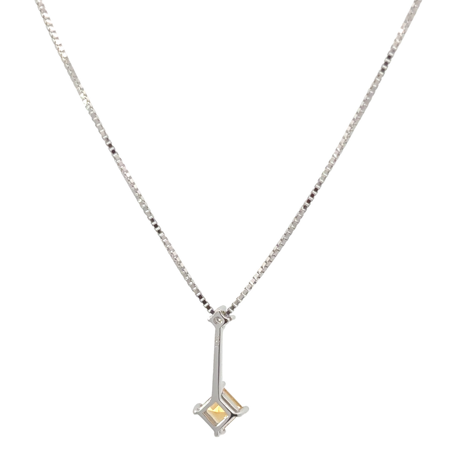 16.5-inch 14k white gold necklace with secure clasp and diamond detail