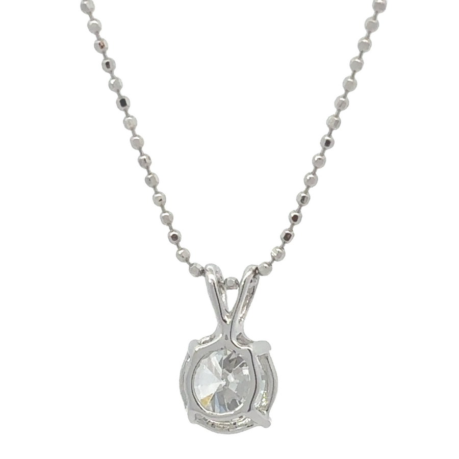 Sleek and sophisticated 14k white gold pendant featuring 1.02 CT lab-grown diamond.