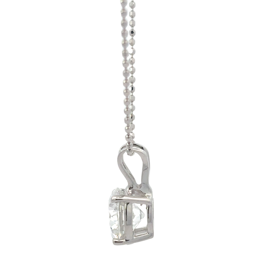 Elegant 14k white gold pendant featuring a 2.01 CTs lab diamond, perfect for both men and women.