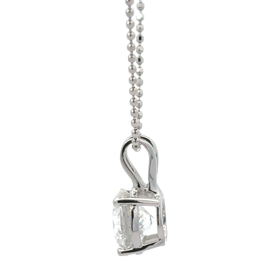 Unisex 14k white gold pendant with a stunning 2.02 CT lab-grown diamond, perfect for any occasion.