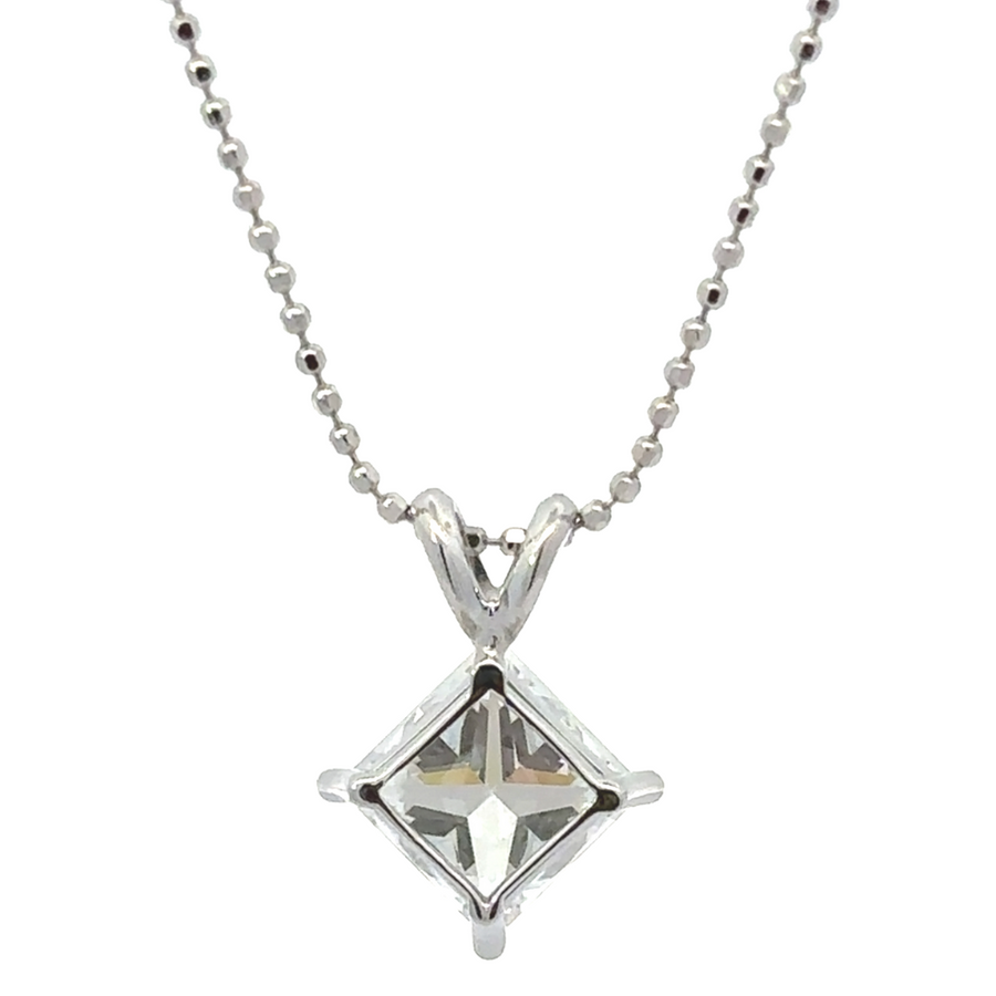 Sleek 14k white gold pendant with 2.09 CT lab diamond, designed for both men and women.