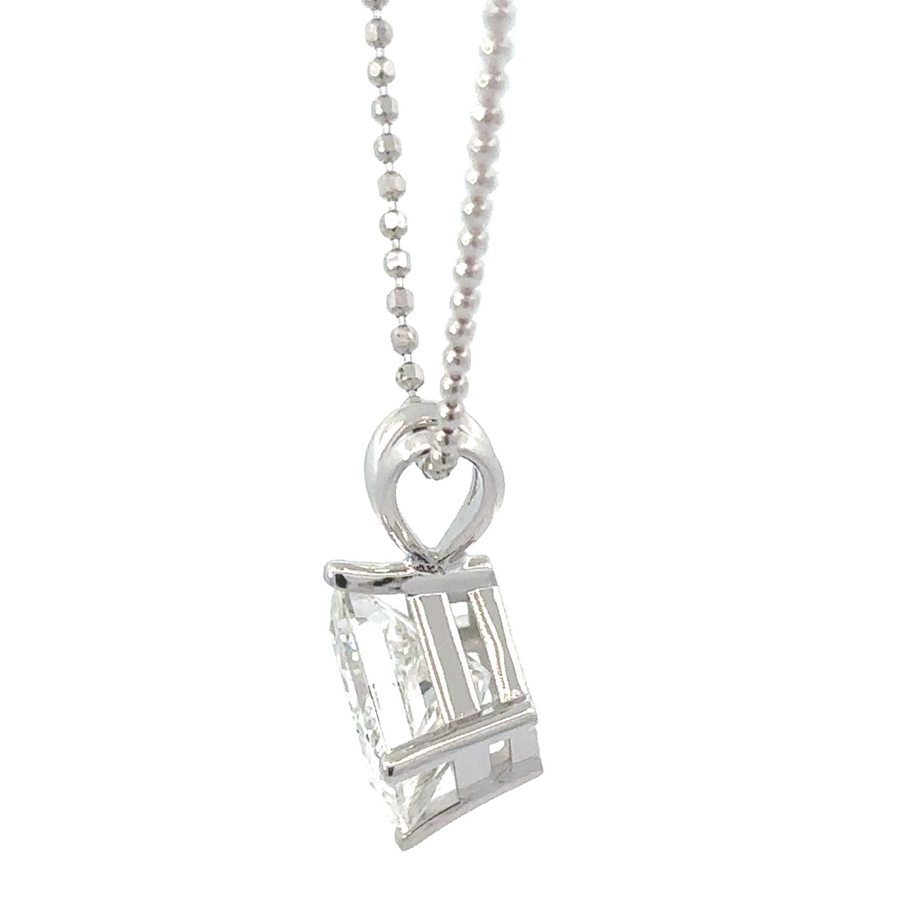 14k white gold pendant with 2.10 CTs lab diamond, offering a timeless design for everyday luxury.