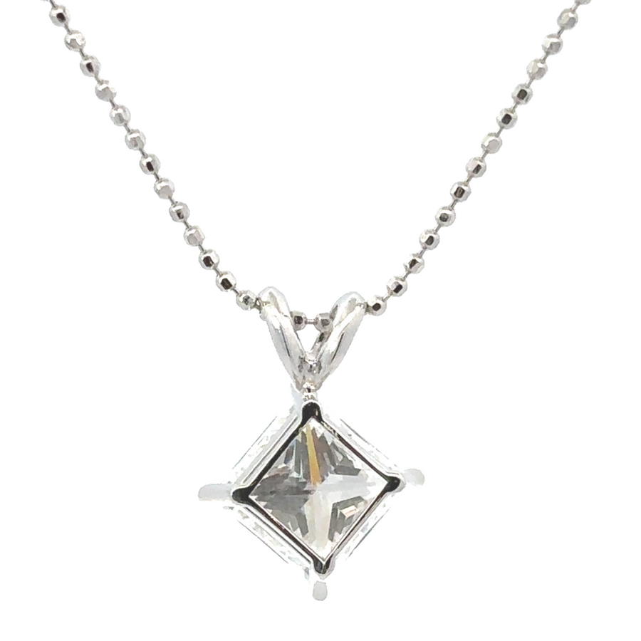 Timeless 14k white gold pendant with a brilliant 2.10 CTs lab diamond, ideal for special occasions or as an everyday accessory.