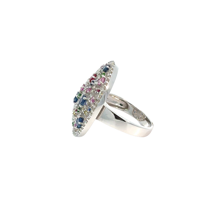 Elegant white gold diamond ring for women size 6