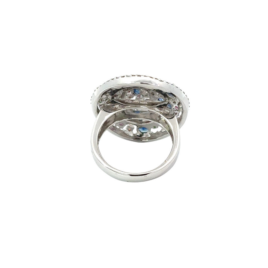 Women's size 6 white gold ring with sparkling diamonds