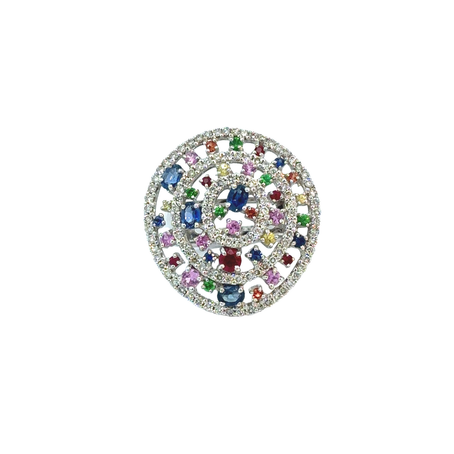 14k white gold ring with 0.77 CT diamonds – front view