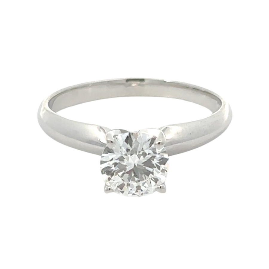 14k white gold ring with 1.00 CT lab-grown diamond for women