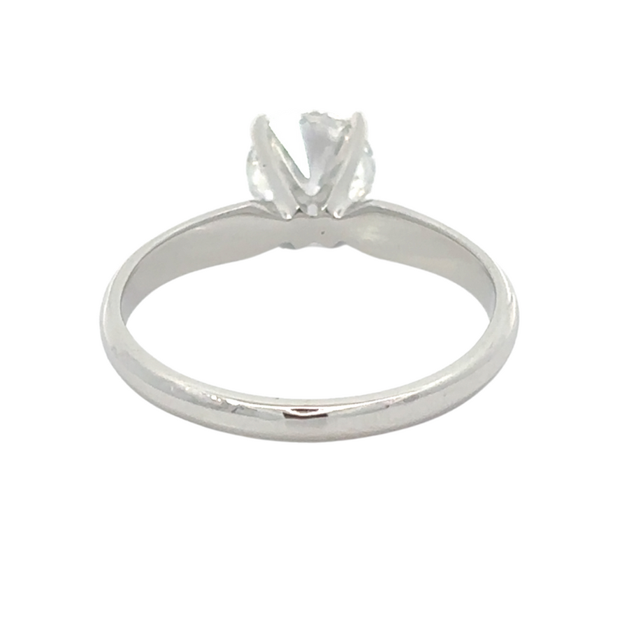Classic 14k white gold ring with radiant 1.03-carat lab-grown diamond