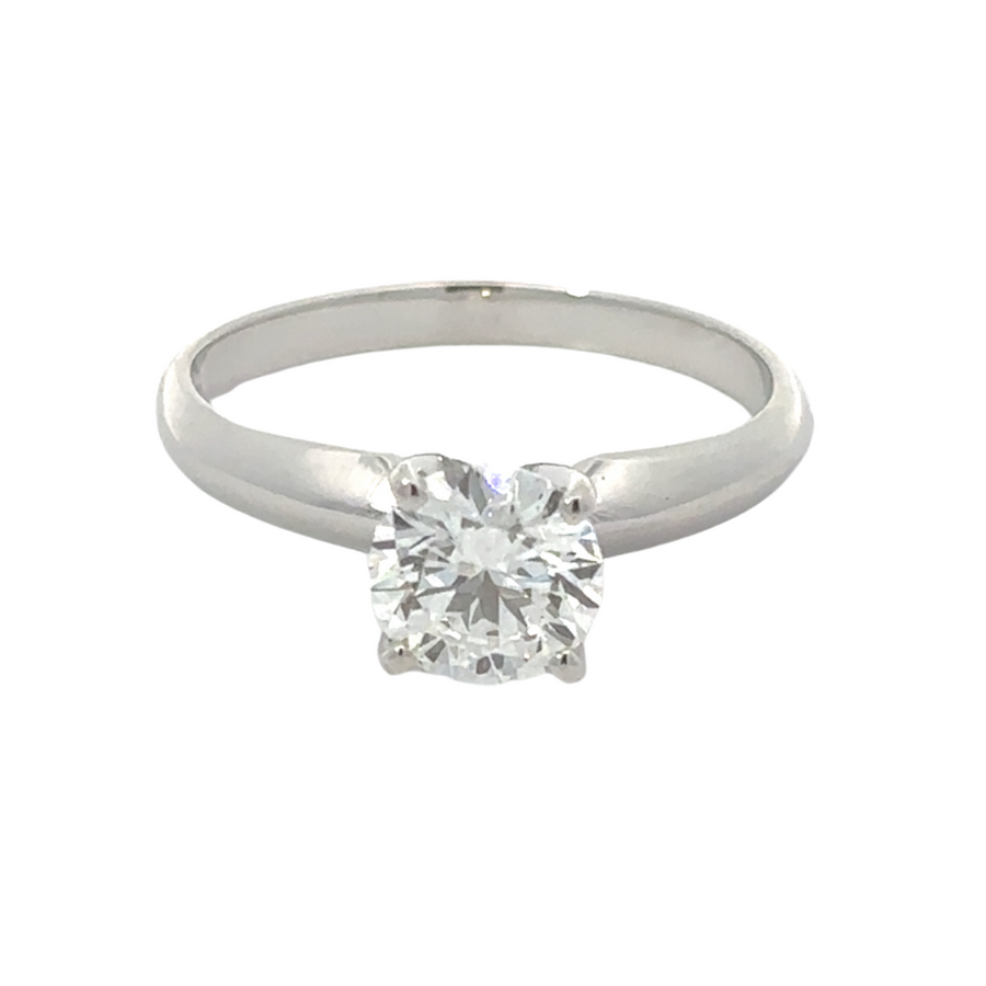14k white gold ring with 1.03 CT lab-grown diamond for women