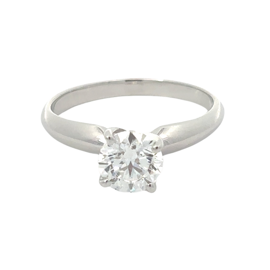 14k white gold ring with 1.03 CT lab-grown diamond for women