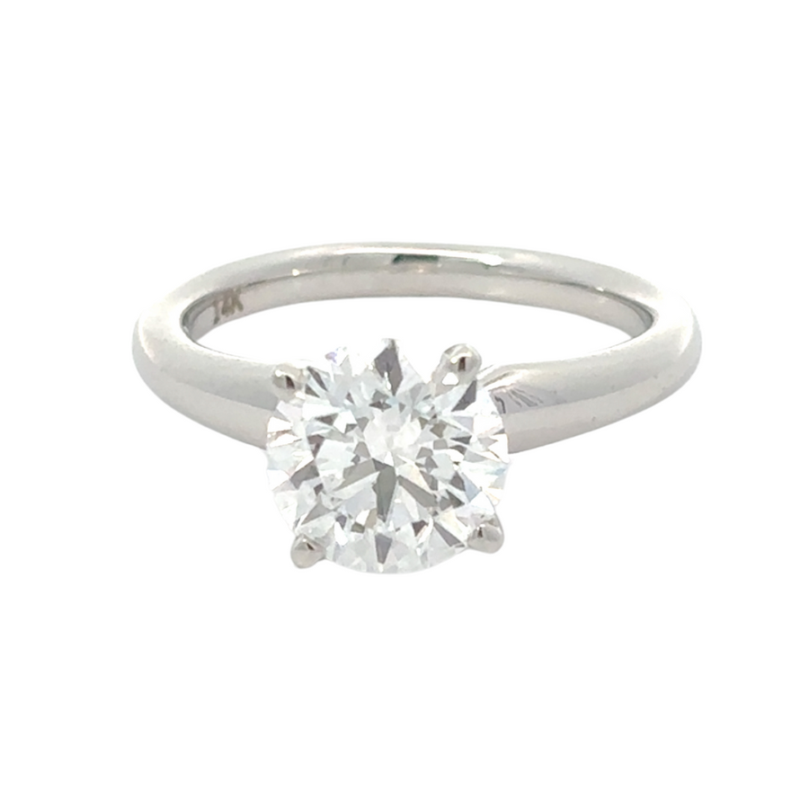 14k white gold ring with 2.00 CT lab-grown diamond for women