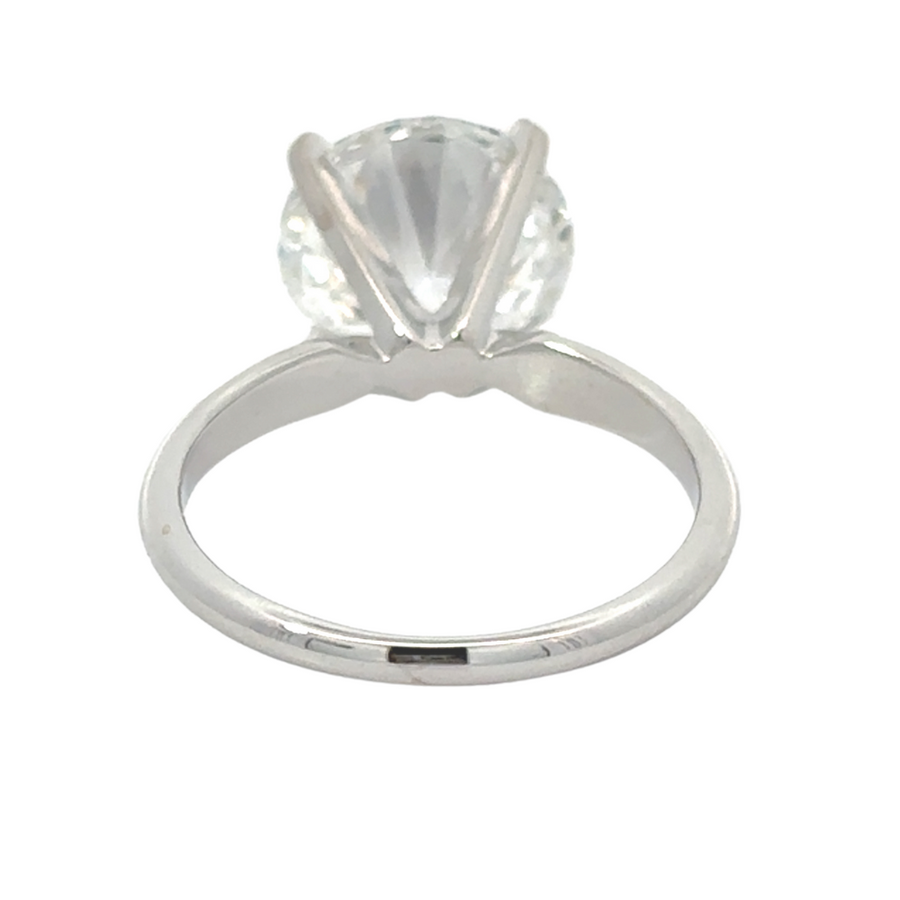 Bold 14k white gold ring with sparkling 5.03 CT lab-grown diamond