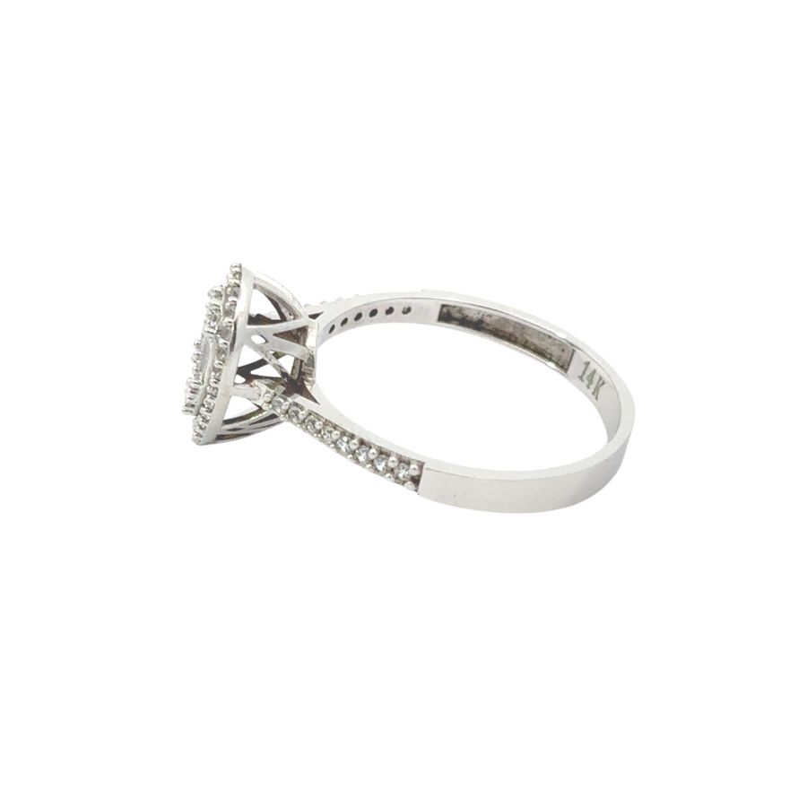 Elegant size 7 white gold ring with sparkling cubic zirconia