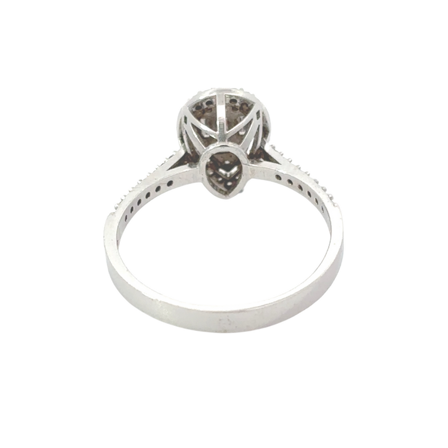 Sophisticated women’s ring in 14k white gold with CZ accent