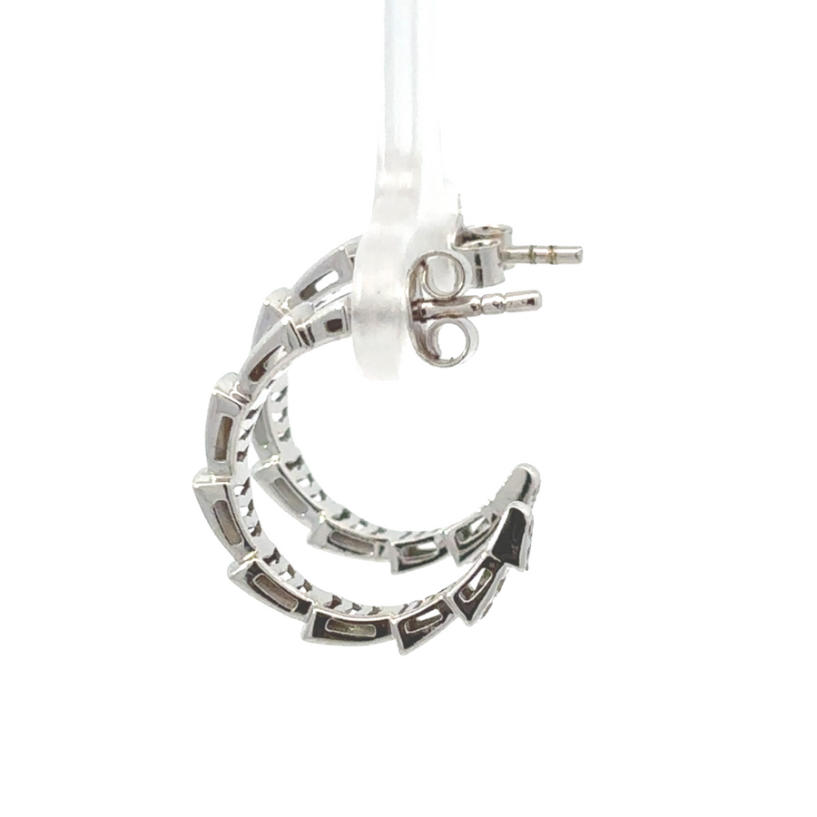 Elegant 14k White Gold Solid Hoops for women