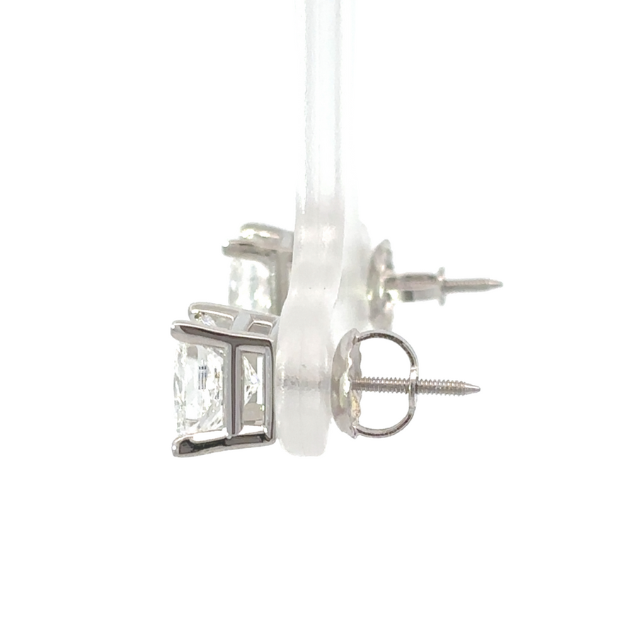 Classic 14k white gold stud earrings featuring 2.00 CT of brilliant lab-grown diamonds