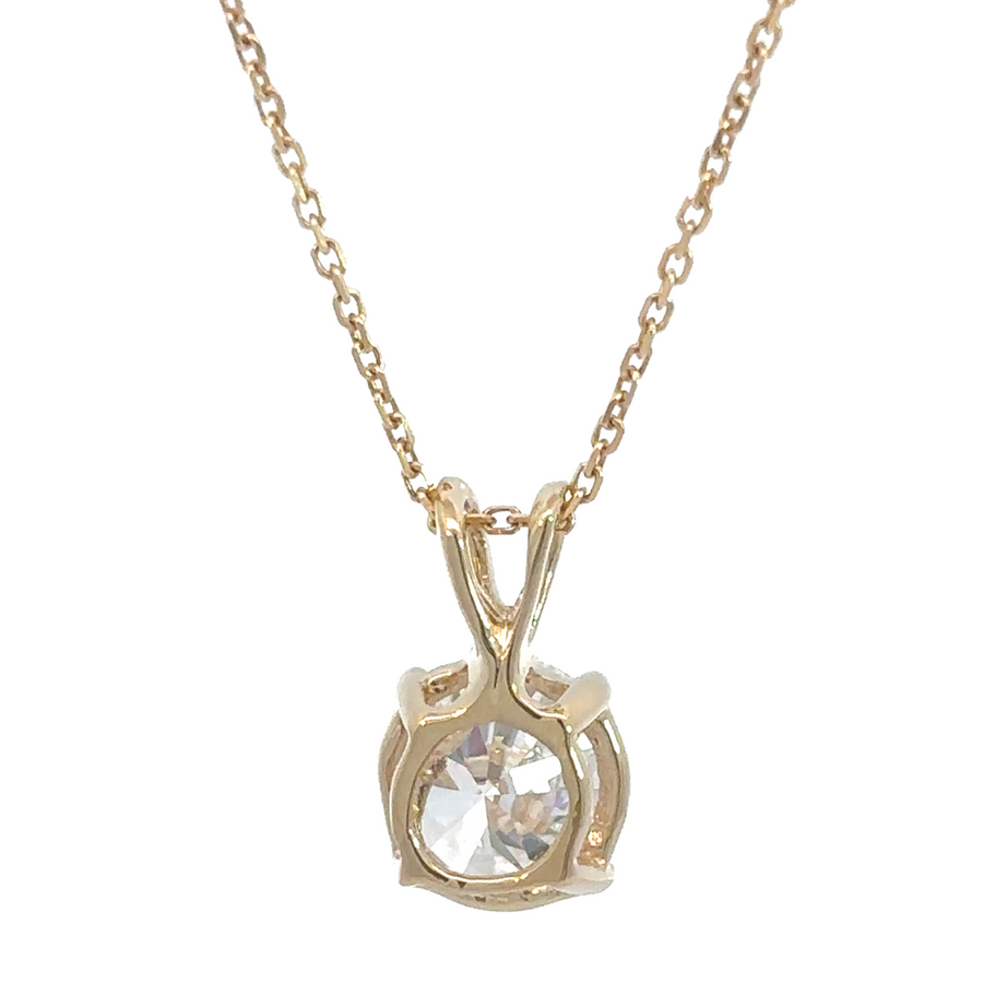 14k yellow gold pendant with 1.02 CT lab diamond, ideal for everyday wear.