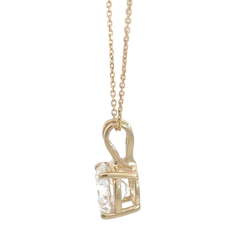 14k yellow gold pendant with 2.01 CT lab diamond, perfect for men and women.