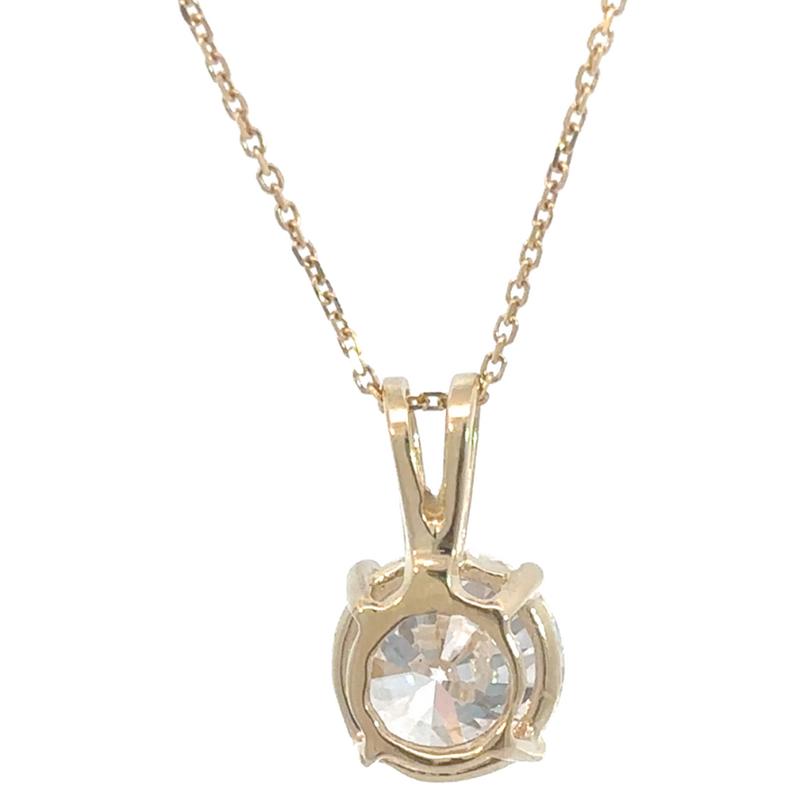 Timeless 14k yellow gold pendant with 2.01 CT lab diamond, ideal for both formal and casual wear.