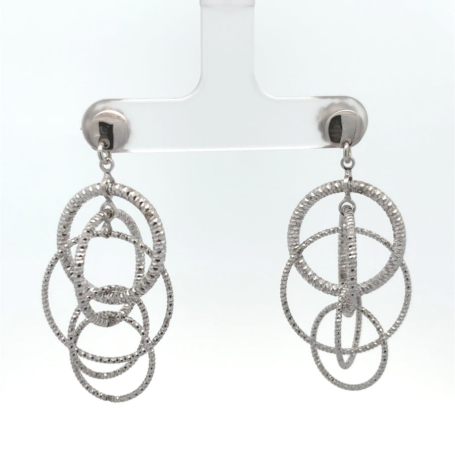 Two-Toned Silver Earrings for Women