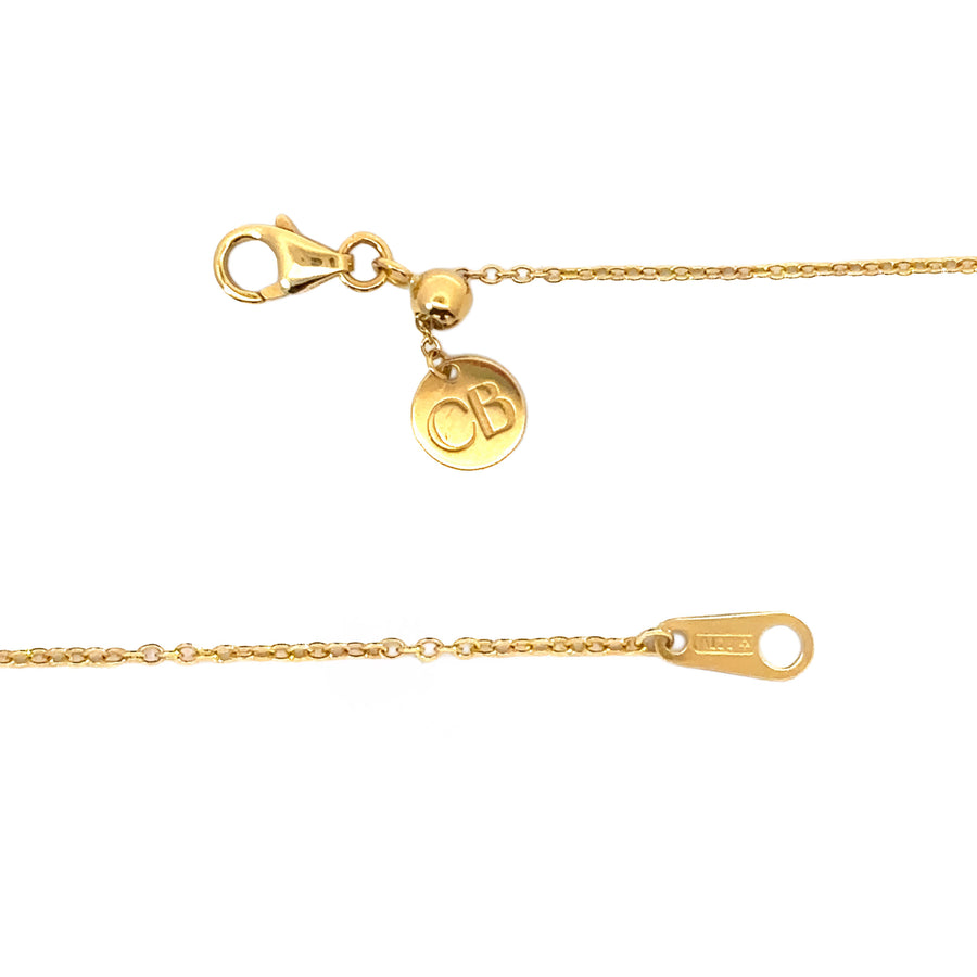 Sparkling diamond on delicate 18k gold baby bracelet charm