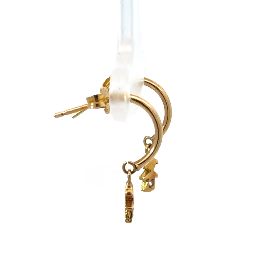 Elegant solid gold earrings for babies and toddlers