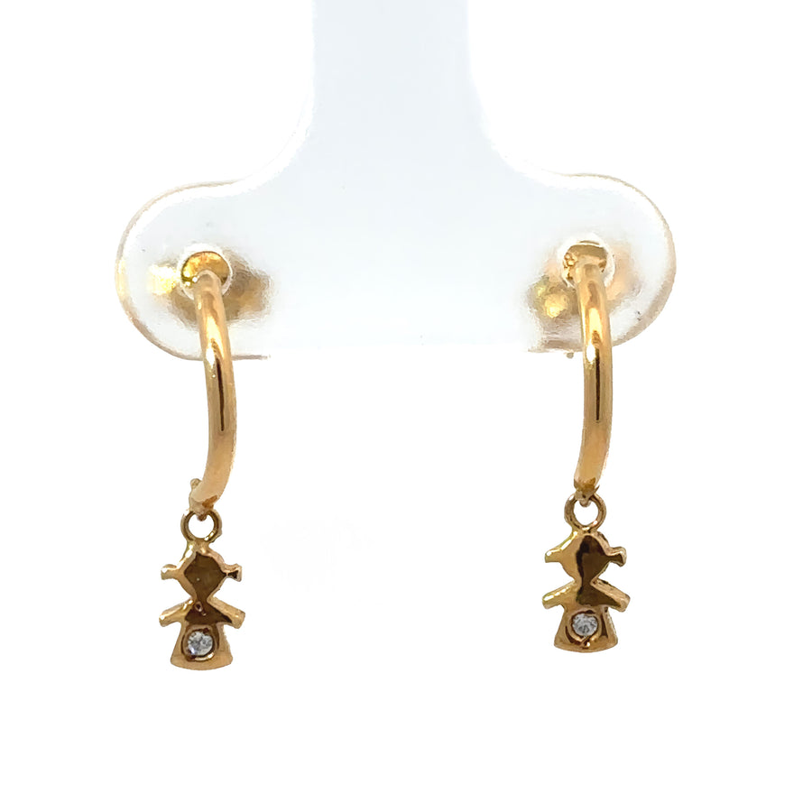 Lightweight 18k gold baby earrings with secure backing