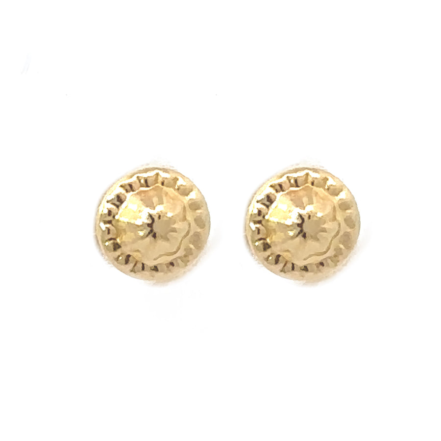 Side view of pink stud earrings with secure gold backs